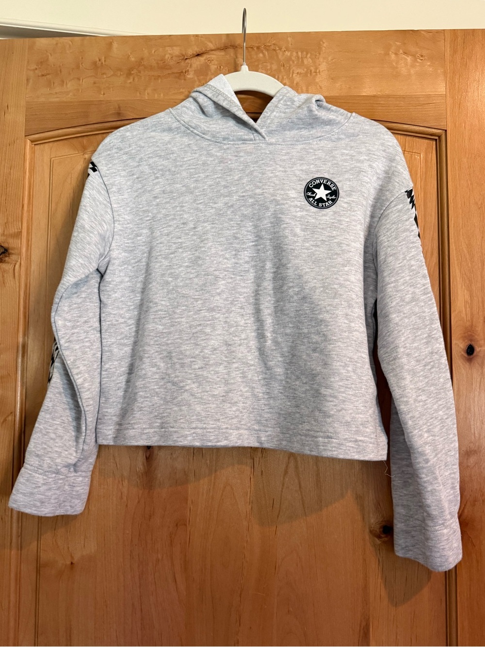 Converse Light Gray Cropped Hoodie
